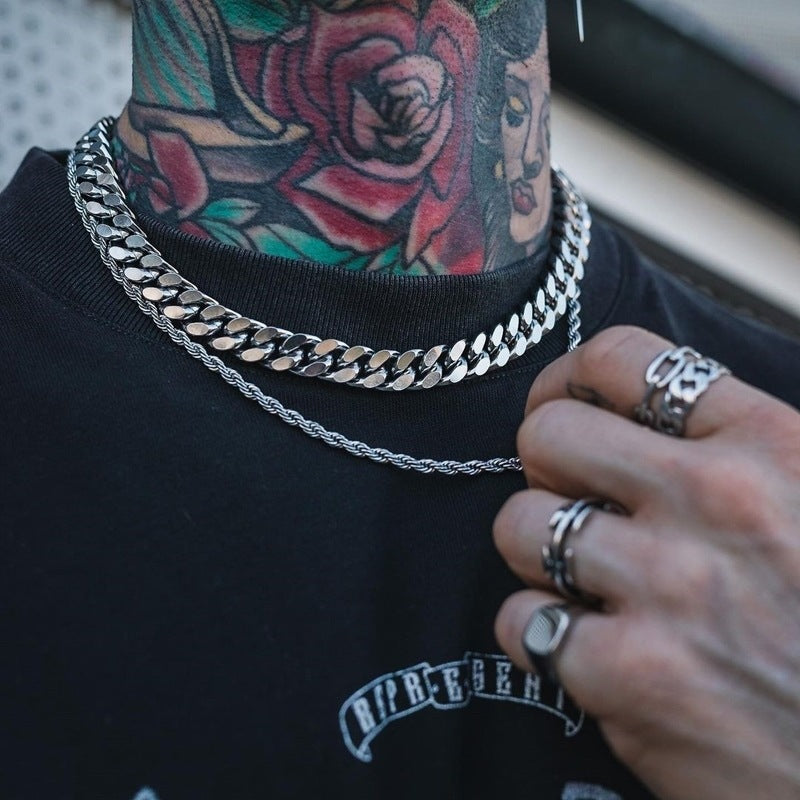 Necklace Chain Luxury Men Boy Jewelry Elegant Gold Color - Whitemarket