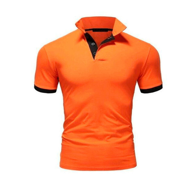 Men Tee Polo-Shirt Shorts-Sleeve Business Stritching MTP129 Men&
