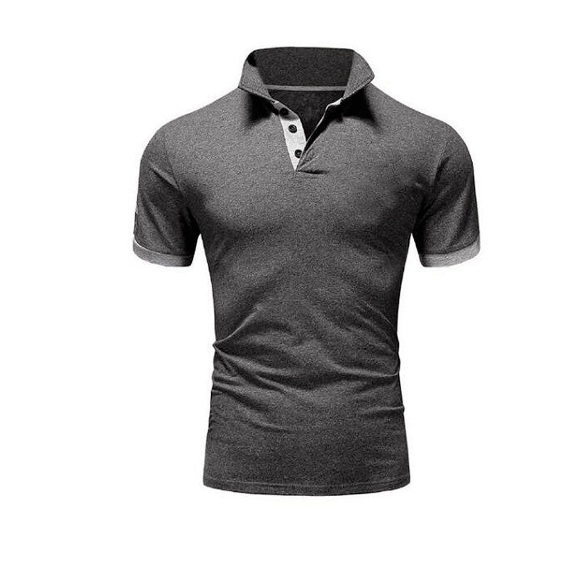 Men Tee Polo-Shirt Shorts-Sleeve Business Stritching MTP129 Men&