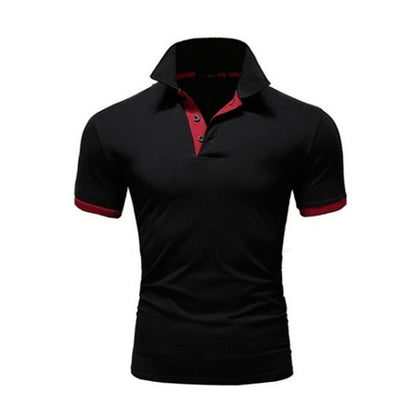 Men Tee Polo-Shirt Shorts-Sleeve Business Stritching MTP129 Men&