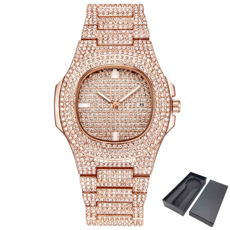 Dropshipping ICE-Out Bling Diamond Luxury Watch Men Gold Hi - Whitemarket