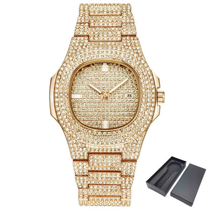 Dropshipping ICE-Out Bling Diamond Luxury Watch Men Gold Hi - Whitemarket