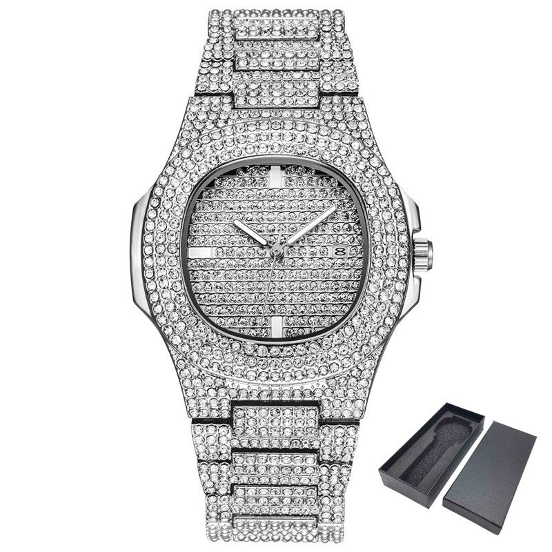 Dropshipping ICE-Out Bling Diamond Luxury Watch Men Gold Hi - Whitemarket