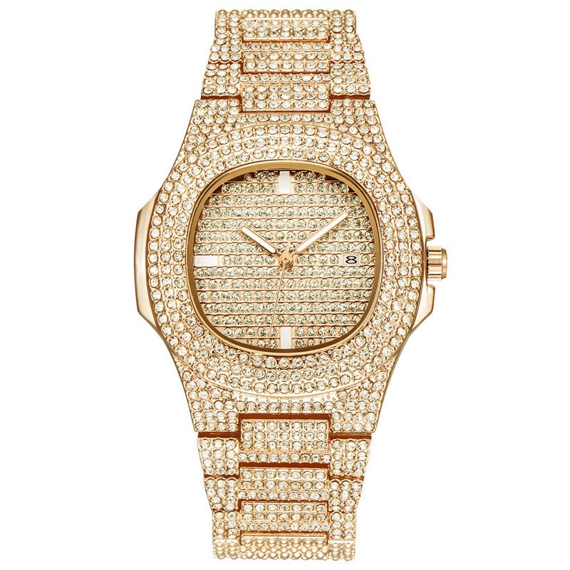 Dropshipping ICE-Out Bling Diamond Luxury Watch Men Gold Hi - Whitemarket