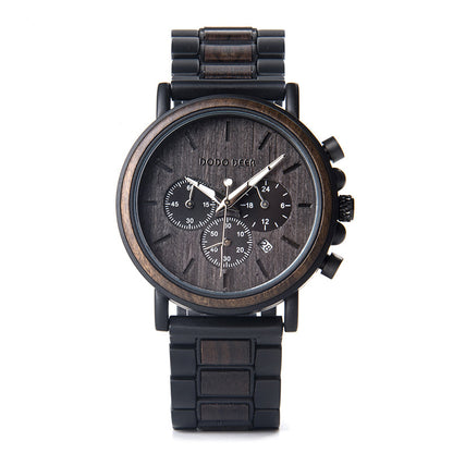 Luxury Wood Stainless Steel Men Watch Stylish Wooden - Whitemarket