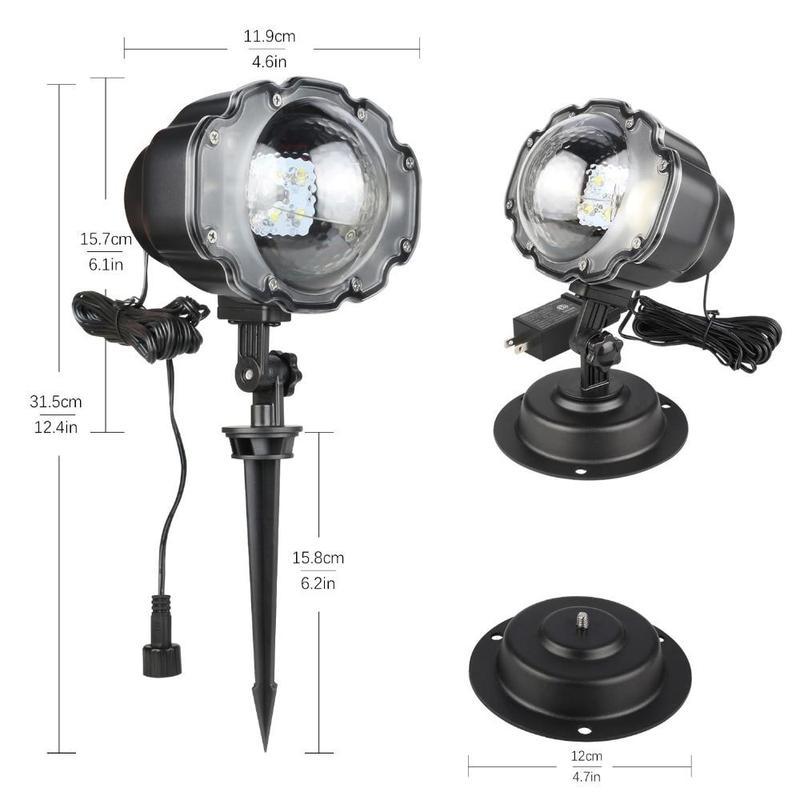 Proyector de luces LED navideñas con efecto de nieve