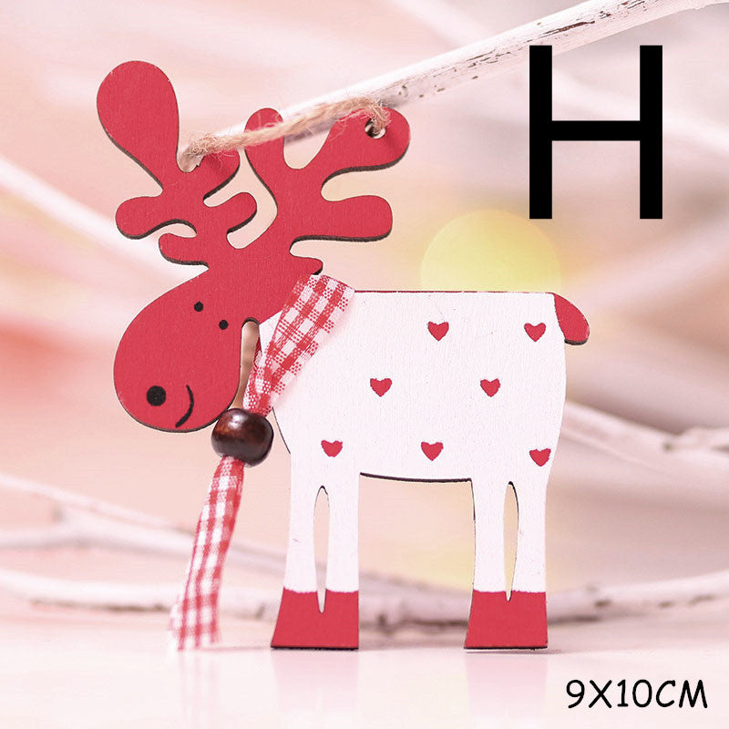 Adorno navideño colgante de madera