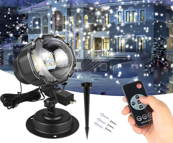 Proyector de luces LED navideñas con efecto de nieve