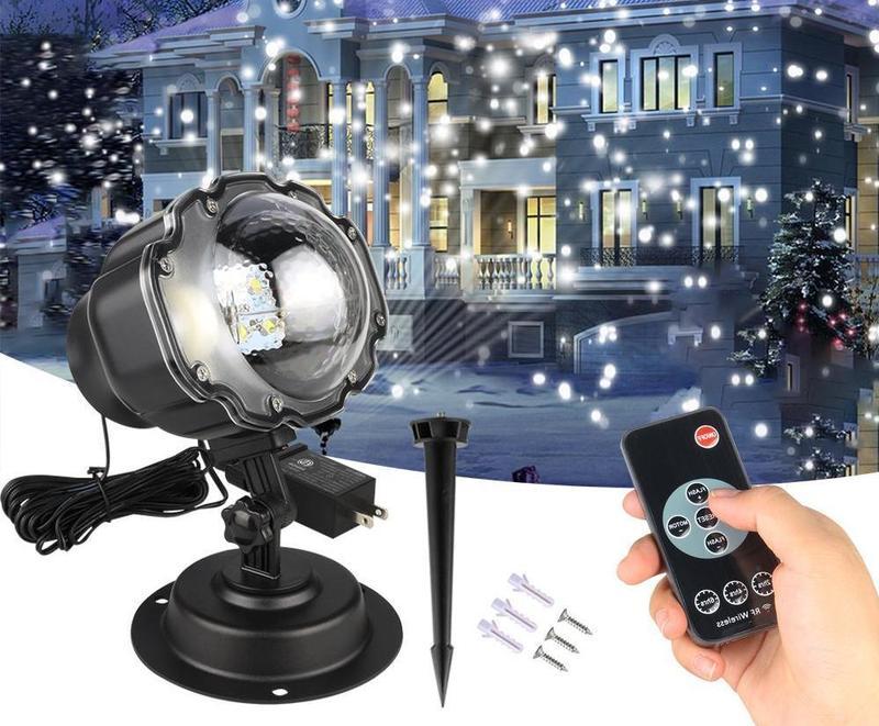Proyector de luces LED navideñas con efecto de nieve