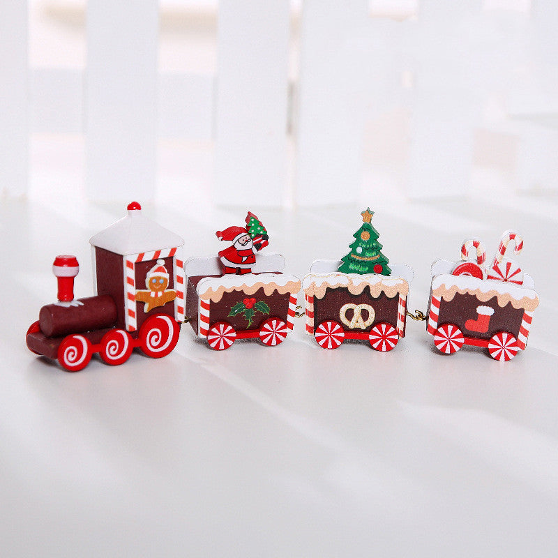Tren de Navidad de madera Decoraciones navideñas