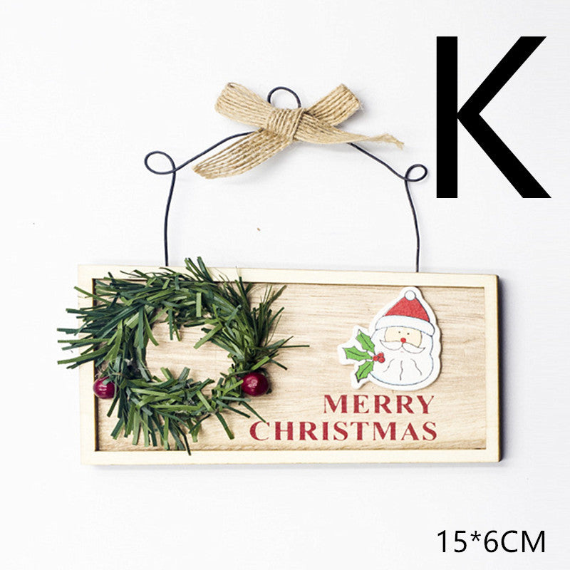 Adorno navideño colgante de madera