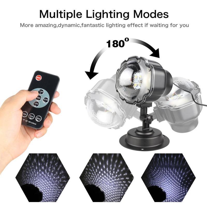 Proyector de luces LED navideñas con efecto de nieve