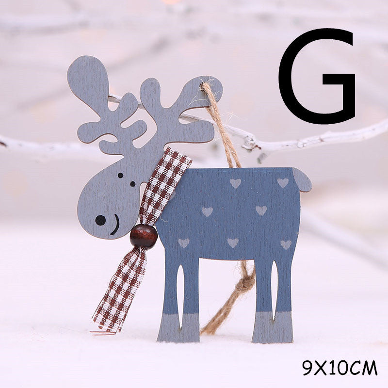 Adorno navideño colgante de madera