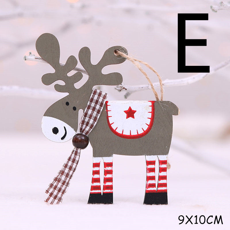 Adorno navideño colgante de madera