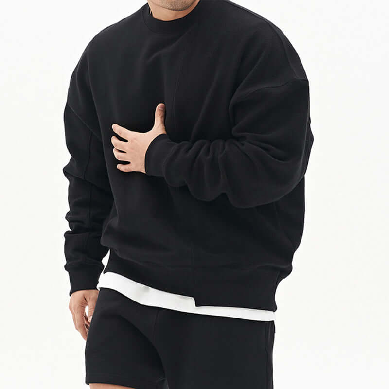 Pullover Round Neck Sweater Loose Men Clothes - Whitemarket