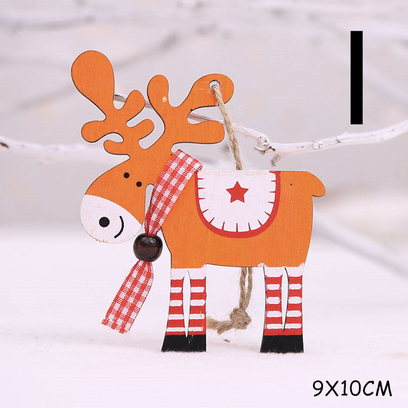 Adorno navideño colgante de madera