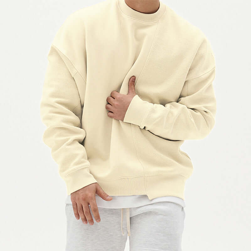 Pullover Round Neck Sweater Loose Men Clothes - Whitemarket
