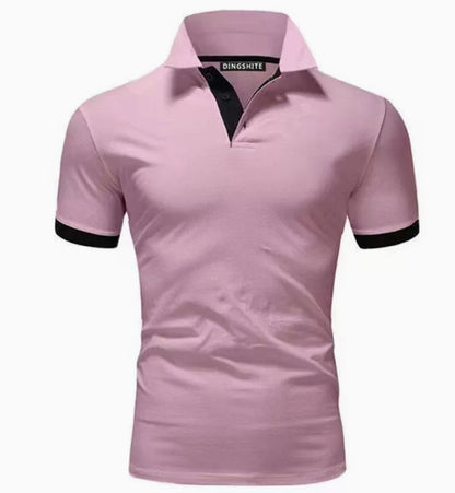 Men Tee Polo-Shirt Shorts-Sleeve Business Stritching MTP129 Men&