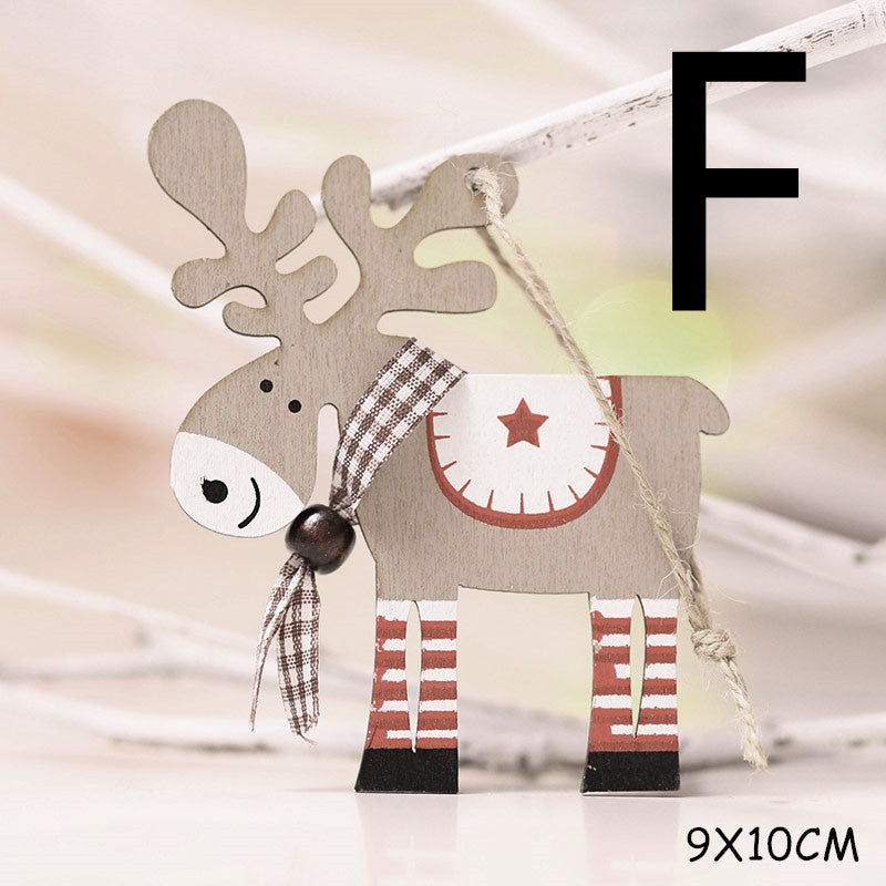 Adorno navideño colgante de madera