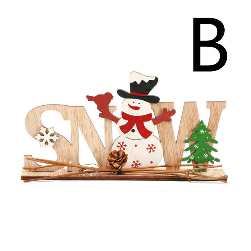 Adorno navideño colgante de madera