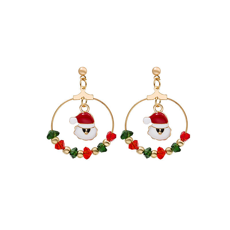 Pendientes de la serie navideña de dibujos animados, regalos de Papá Noel