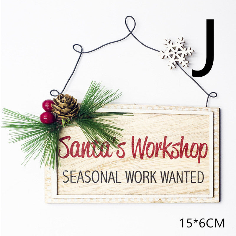 Adorno navideño colgante de madera