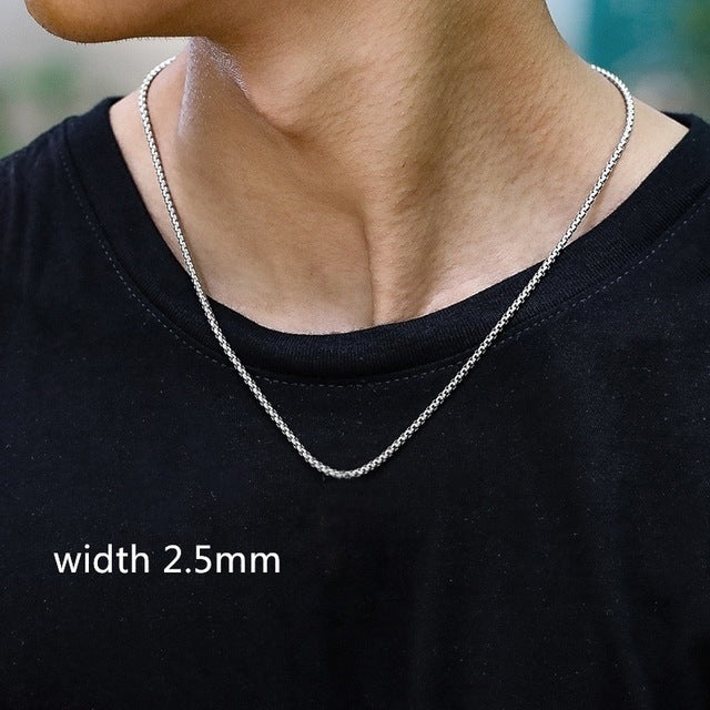 Necklace Chain Luxury Men Boy Jewelry Elegant Gold Color - Whitemarket