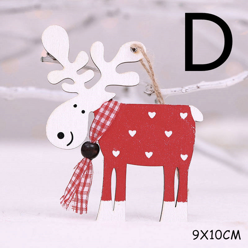 Adorno navideño colgante de madera