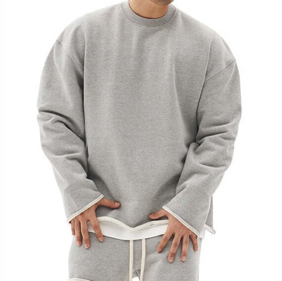 Pullover Round Neck Sweater Loose Men Clothes - Whitemarket