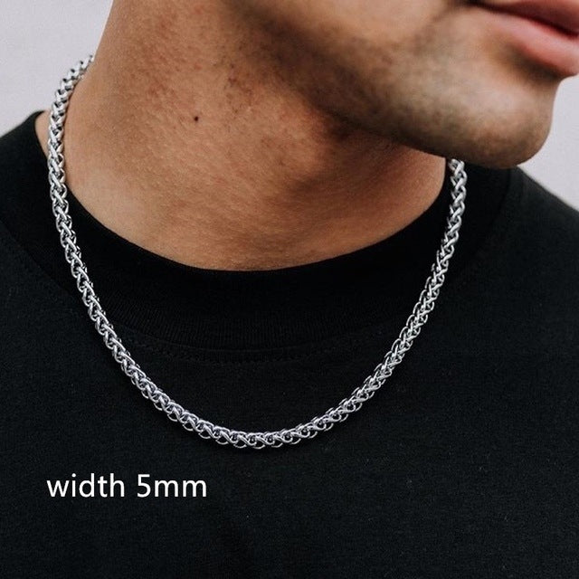 Necklace Chain Luxury Men Boy Jewelry Elegant Gold Color - Whitemarket